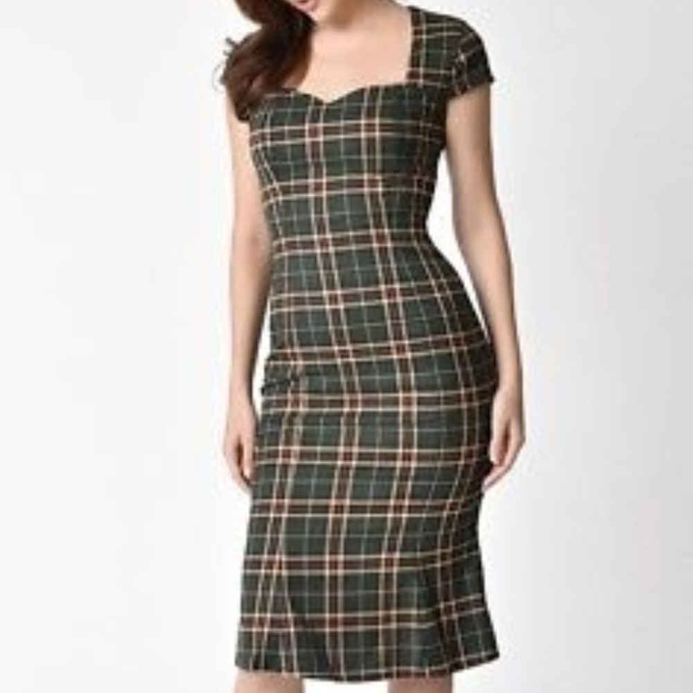 NWT Modcloth Dancing Days Tartan Wiggle Dress
